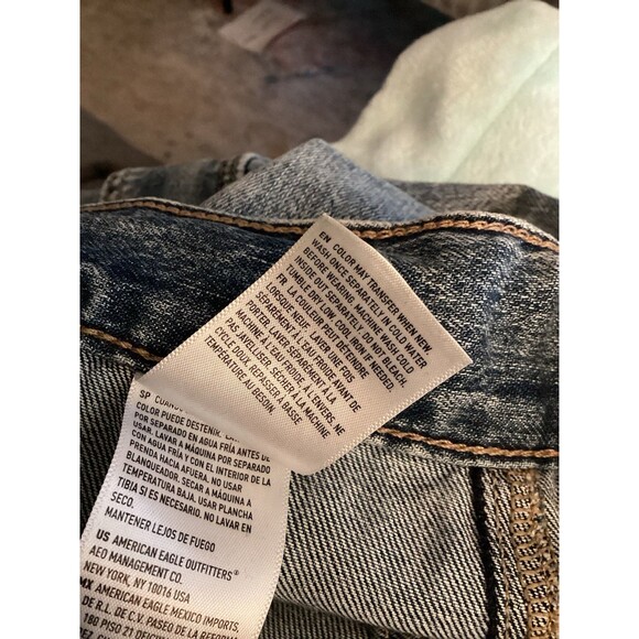 American Eagle 1977 Jeans Cargo Jogger Acid Wash Drawstring Sz 4 Genes Mom - Picture 4 of 11